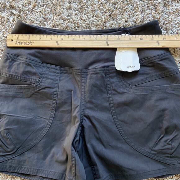 Prana Kanab Short Women's XS Charcoal 5" Inseam Pull On Knit Waistband Pockets - Picture 9 of 13